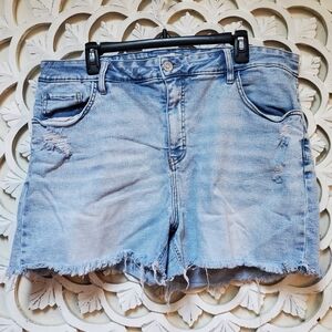 Ava & Viv Distressed Light Blue Stretch Denim Shorts 20W